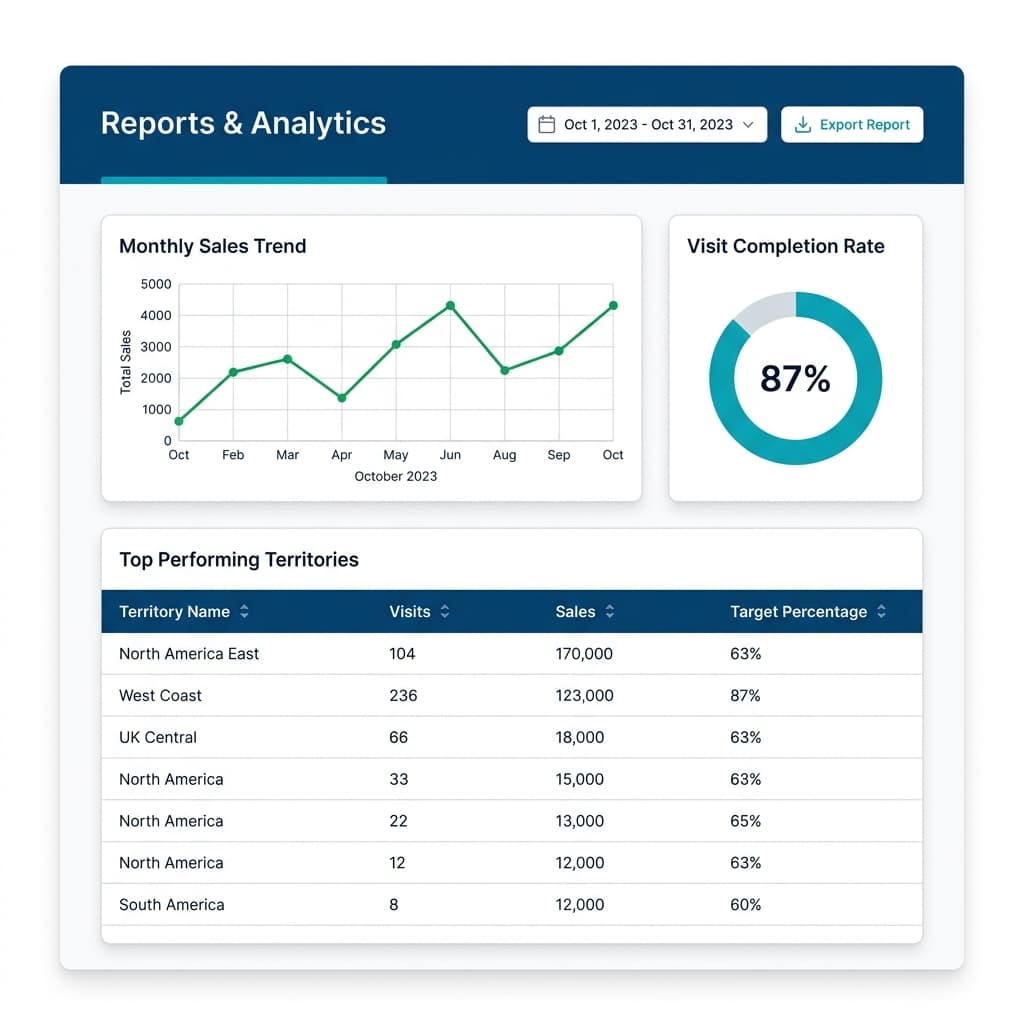Pharmaceutical Sales Terriqo workflow